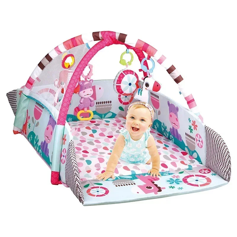Baby Fitness Frame & Crawling Game Blanket – Multifunctional Educational Play Mat with Fence & Infant Enlightenment Toys