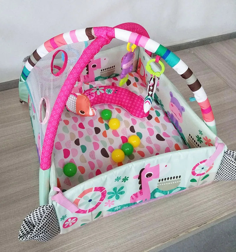 Baby Fitness Frame & Crawling Game Blanket – Multifunctional Educational Play Mat with Fence & Infant Enlightenment Toys