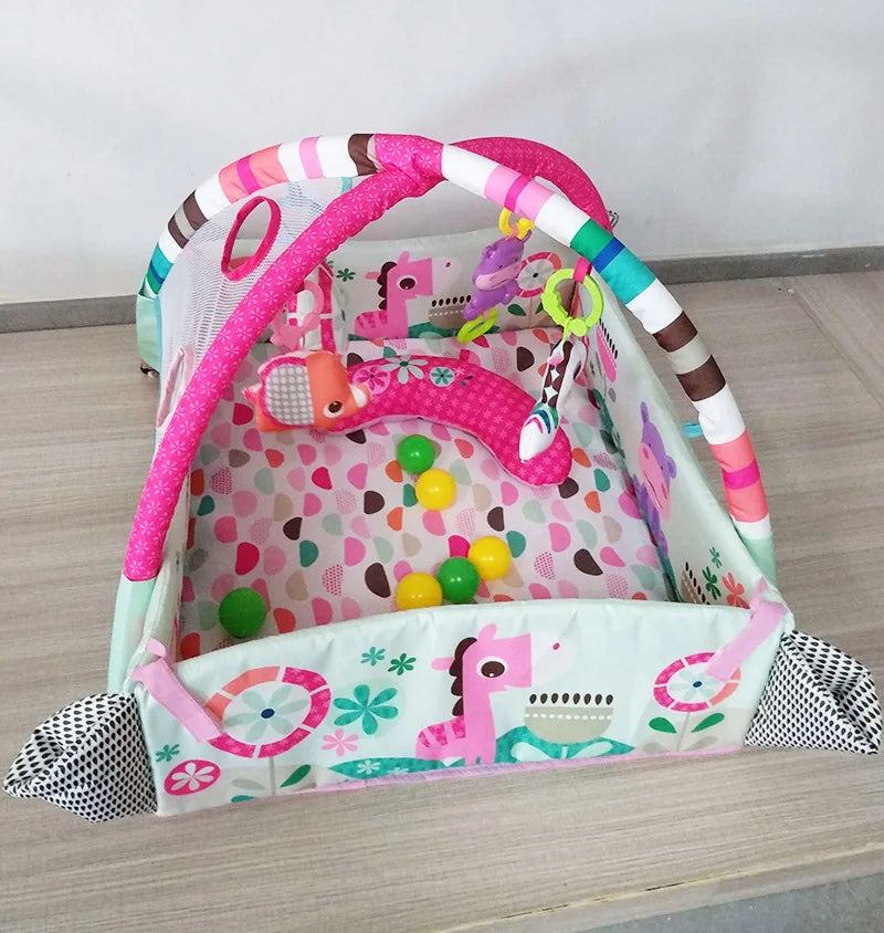 Baby Fitness Frame & Crawling Game Blanket – Multifunctional Educational Play Mat with Fence & Infant Enlightenment Toys