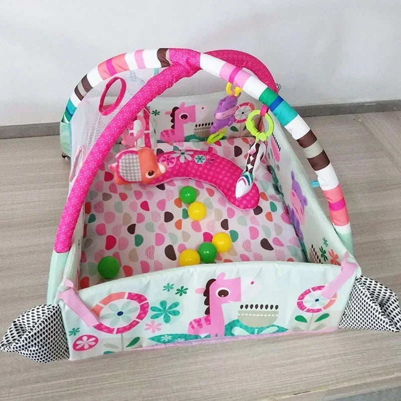 Baby Fitness Frame & Crawling Game Blanket – Multifunctional Educational Play Mat with Fence & Infant Enlightenment Toys