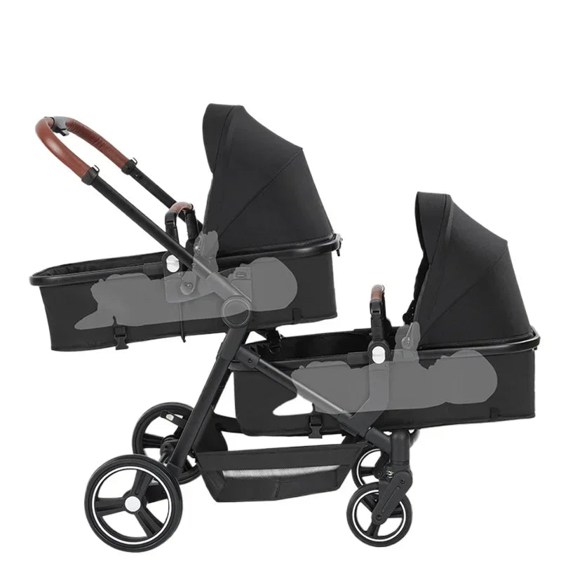 Foldable Double Seat Twin Stroller – Lightweight Portable Twin Travel Stroller, Comfortable & Multifunctional, Airplane-Boarding Friendly