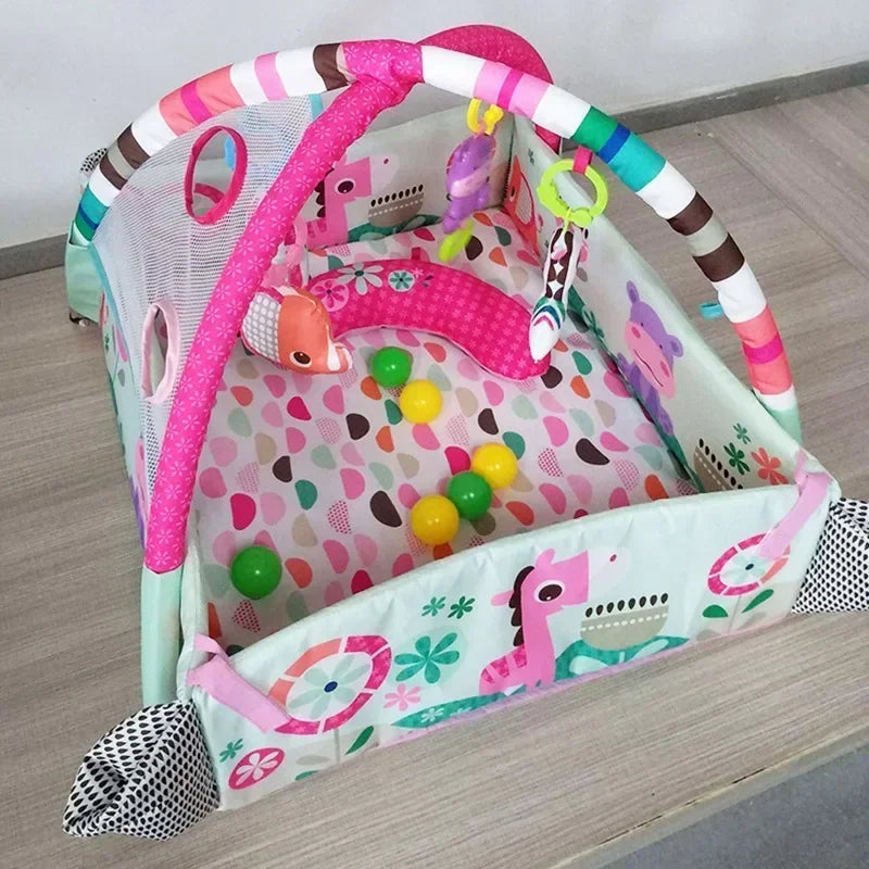 Baby Fitness Frame & Crawling Game Blanket – Multifunctional Educational Play Mat with Fence & Infant Enlightenment Toys