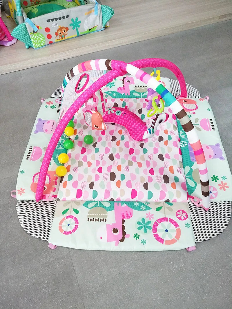 Baby Fitness Frame & Crawling Game Blanket – Multifunctional Educational Play Mat with Fence & Infant Enlightenment Toys