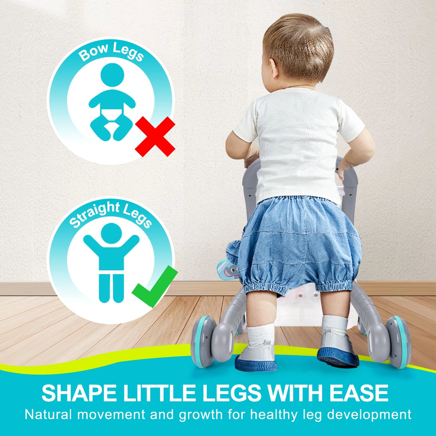 Baby Cartoon Push Walker Toy with Music & Drawing Board – Multifunction Learning Activity Walker for Infants 6–15 Months