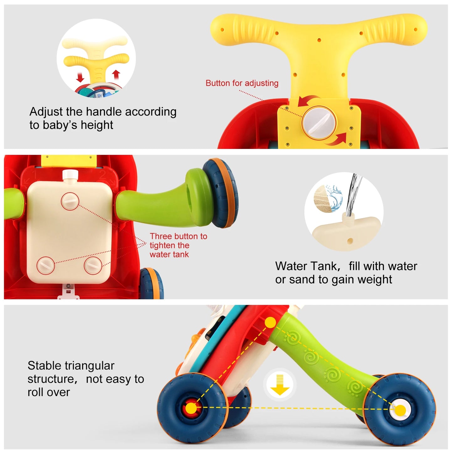 Baby Cartoon Push Walker Toy with Music & Drawing Board – Multifunction Learning Activity Walker for Infants 6–15 Months