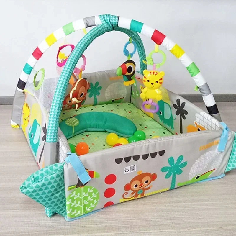 Baby Fitness Frame & Crawling Game Blanket – Multifunctional Educational Play Mat with Fence & Infant Enlightenment Toys